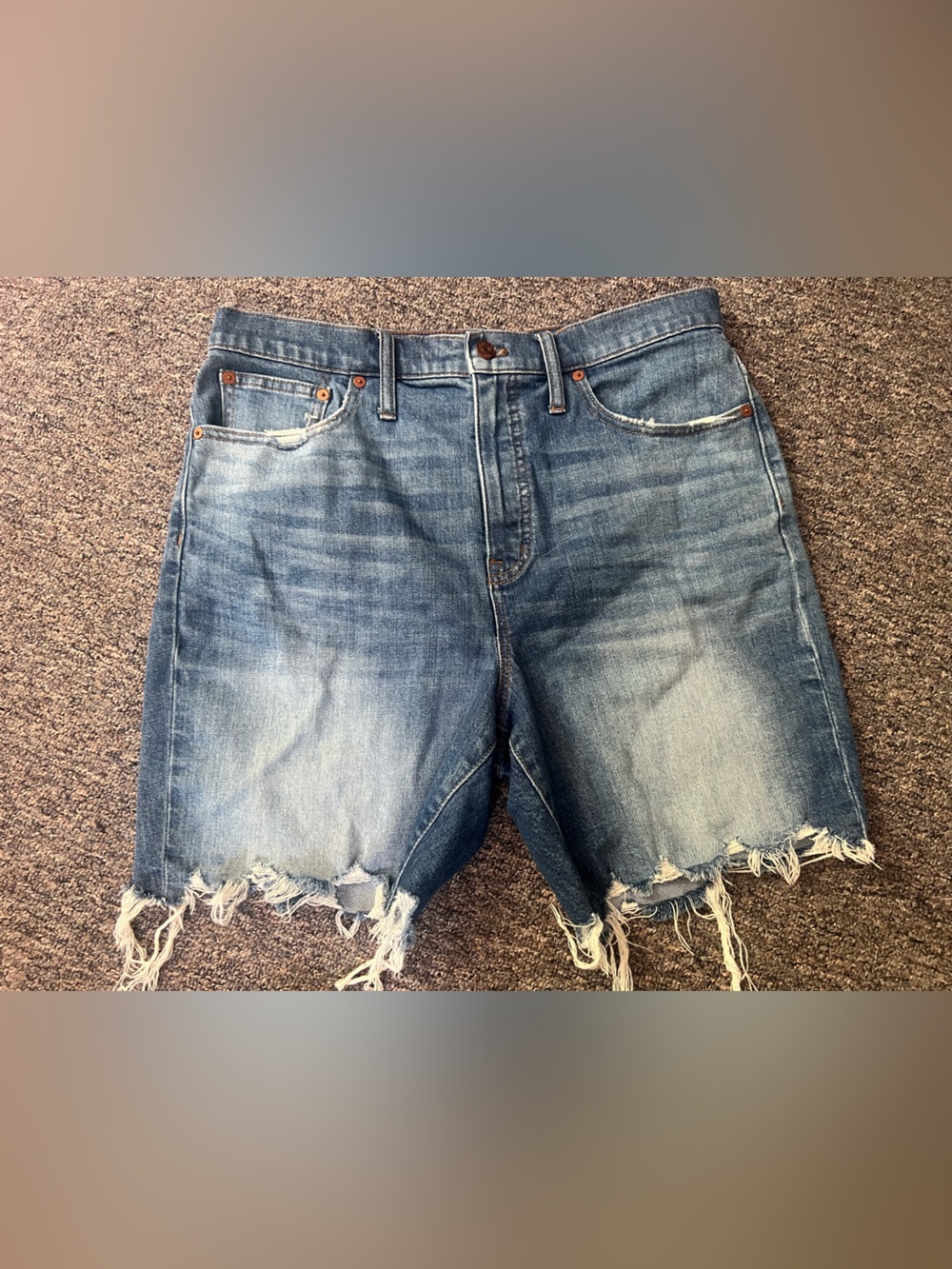Madewell High-Rise Denim Mid-Length Shorts